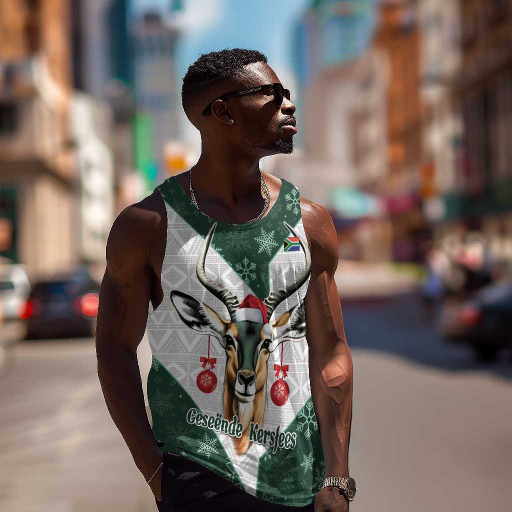 South Africa Springboks Christmas Men Tank Top Bokke Santa - Geseende Kersfees