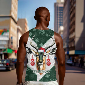 South Africa Springboks Christmas Men Tank Top Bokke Santa - Geseende Kersfees