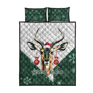 South Africa Springboks Christmas Quilt Bed Set Bokke Santa - Geseende Kersfees