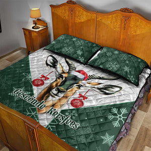 South Africa Springboks Christmas Quilt Bed Set Bokke Santa - Geseende Kersfees