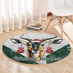 South Africa Springboks Christmas Round Carpet Bokke Santa - Geseende Kersfees