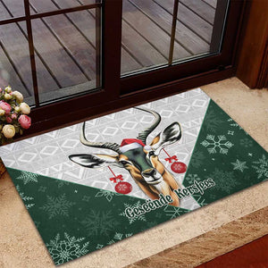 South Africa Springboks Christmas Rubber Doormat Bokke Santa - Geseende Kersfees