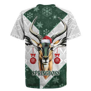 South Africa Springboks Christmas Rugby Jersey Bokke Santa - Geseende Kersfees