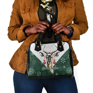 South Africa Springboks Christmas Shoulder Handbag Bokke Santa - Geseende Kersfees