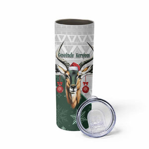 South Africa Springboks Christmas Skinny Tumbler Bokke Santa - Geseende Kersfees