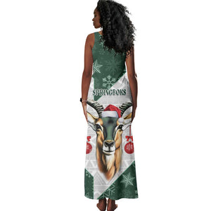 South Africa Springboks Christmas Tank Maxi Dress Bokke Santa - Geseende Kersfees