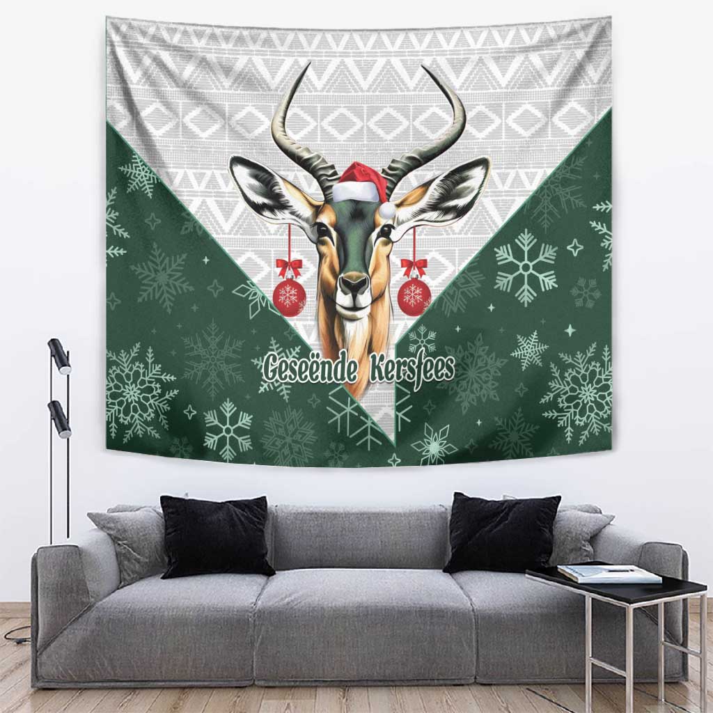 South Africa Springboks Christmas Tapestry Bokke Santa - Geseende Kersfees