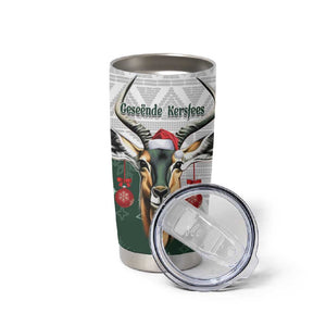 South Africa Springboks Christmas Tumbler Cup Bokke Santa - Geseende Kersfees