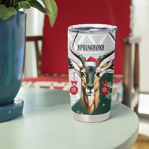 South Africa Springboks Christmas Tumbler Cup Bokke Santa - Geseende Kersfees