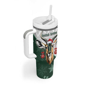 South Africa Springboks Christmas Tumbler With Handle Bokke Santa - Geseende Kersfees