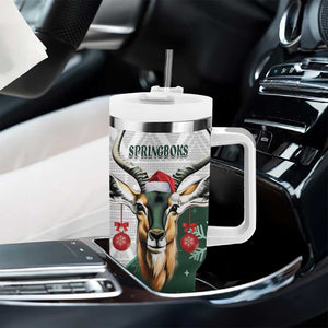 South Africa Springboks Christmas Tumbler With Handle Bokke Santa - Geseende Kersfees