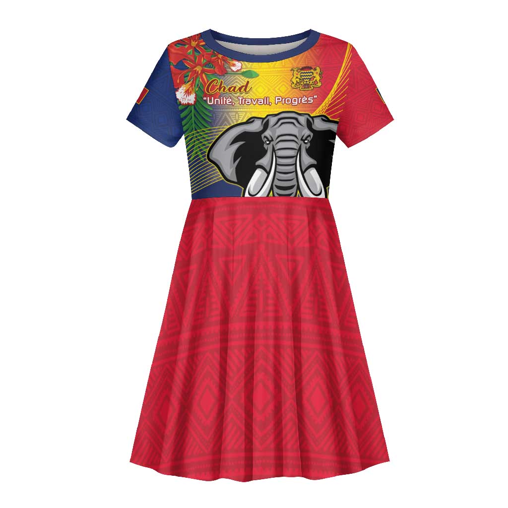 Chad Independence Day Kid Short Sleeve Dress Happy 64 Years Of Independence