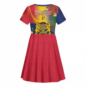 Chad Independence Day Kid Short Sleeve Dress Happy 64 Years Of Independence