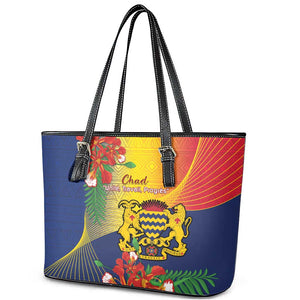 Chad Independence Day Leather Tote Bag Happy 64 Years Of Independence