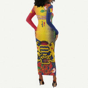 Chad Independence Day Long Sleeve Bodycon Dress Happy 64 Years Of Independence