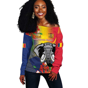 Chad Independence Day Off Shoulder Sweater Happy 64 Years Of Independence