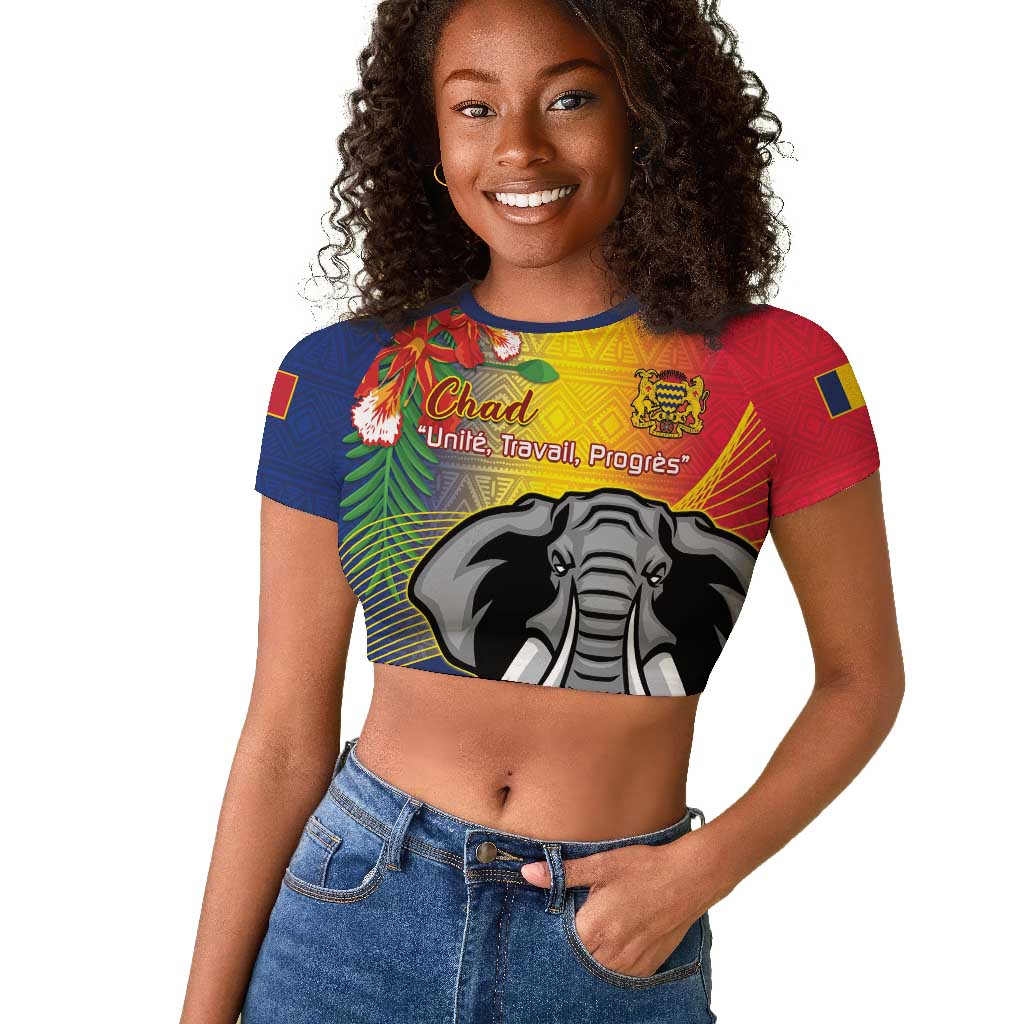 Chad Independence Day Raglan Cropped T shirt Happy 64 Years Of Independence