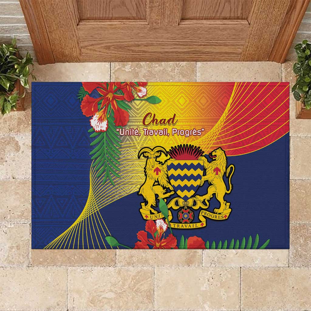 Chad Independence Day Rubber Doormat Happy 64 Years Of Independence