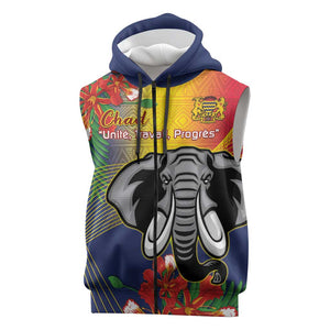 Chad Independence Day Sleeveless Zip Hoodie Happy 64 Years Of Independence - African Pride