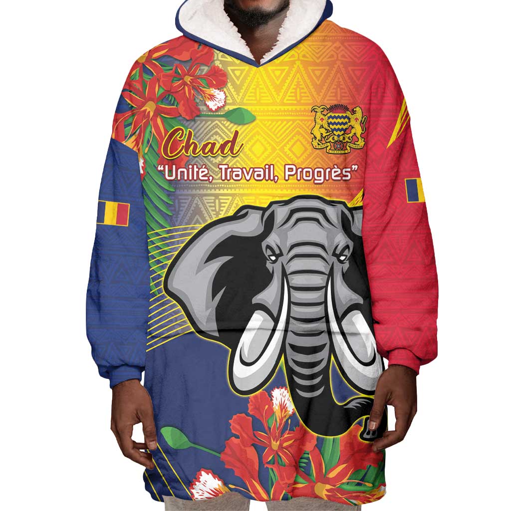 Chad Independence Day Wearable Blanket Hoodie Happy 64 Years Of Independence