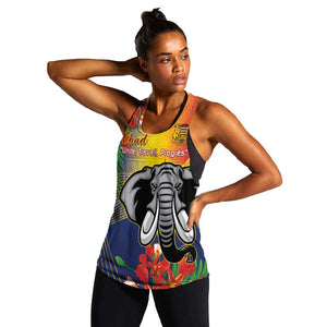 Chad Independence Day Women Racerback Tank Happy 64 Years Of Independence