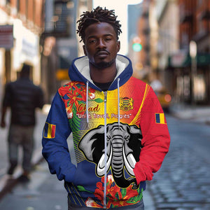 Chad Independence Day Zip Hoodie Happy 64 Years Of Independence