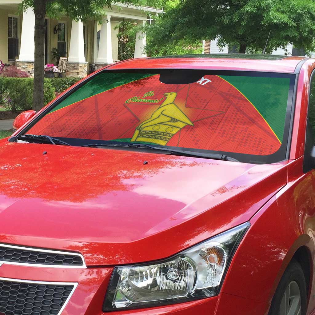 Custom Zimbabwe Cricket Auto Sun Shade Go Chevrons 2003 Color Version