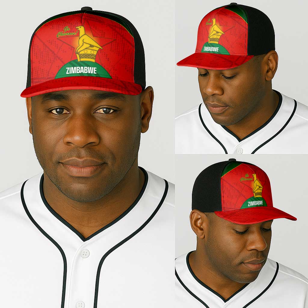 Zimbabwe Cricket Baseball Net Cap Go Chevrons 2003 Color Version - African Pride