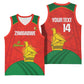 Afro Cricket Zimbabwe Custom Basketball Jersey Go Chevrons 2003 Color LT14