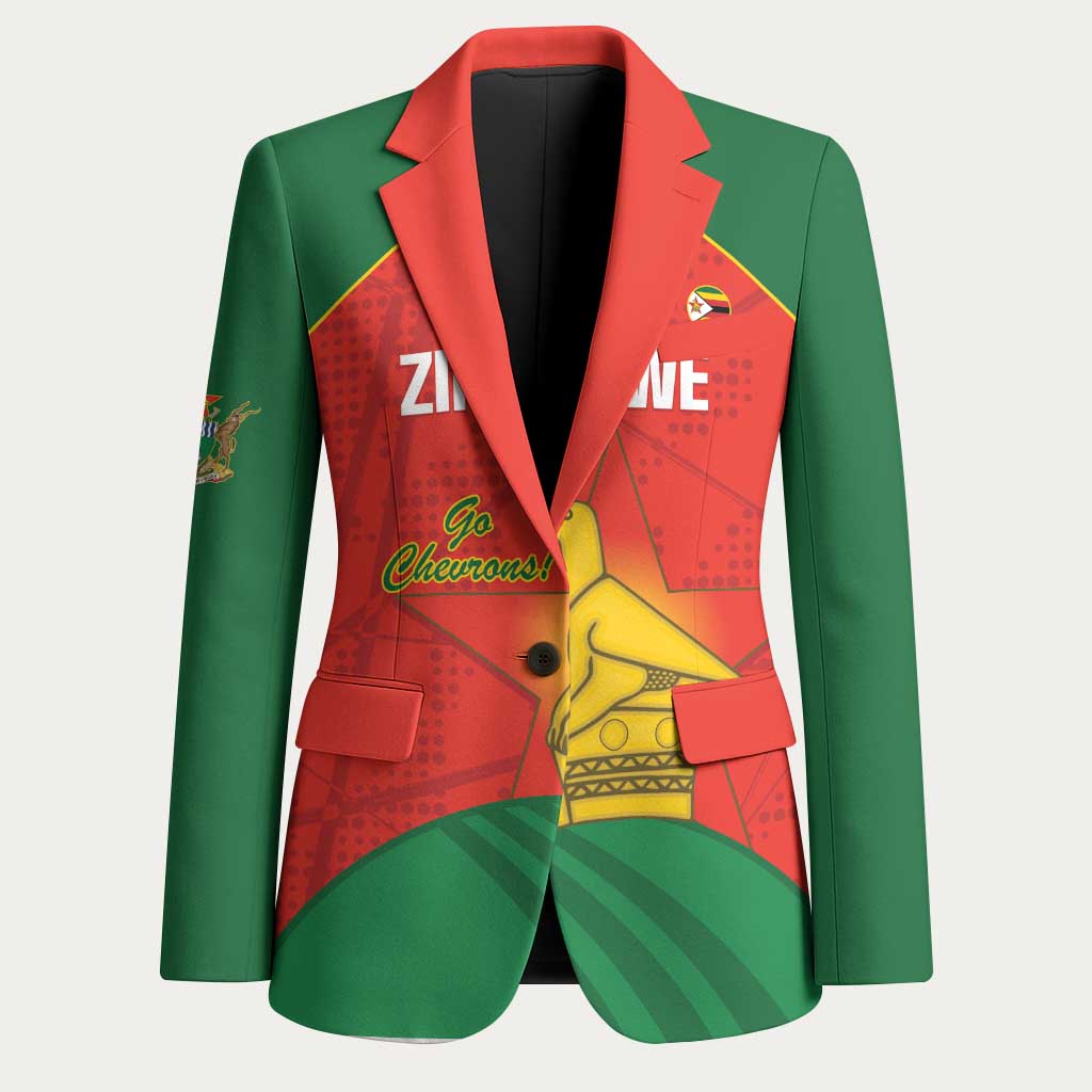 Custom Zimbabwe Cricket Blazer Go Chevrons 2003 Color Version