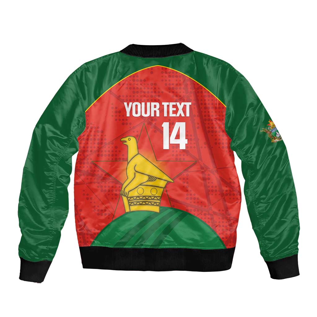 Afro Cricket Zimbabwe Custom Bomber Jacket Go Chevrons 2003 Color - African Pride