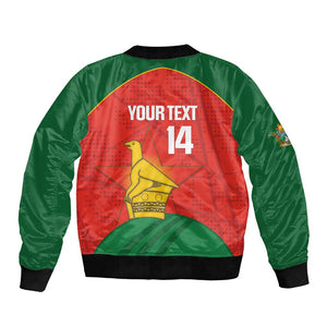 Afro Cricket Zimbabwe Custom Bomber Jacket Go Chevrons 2003 Color - African Pride