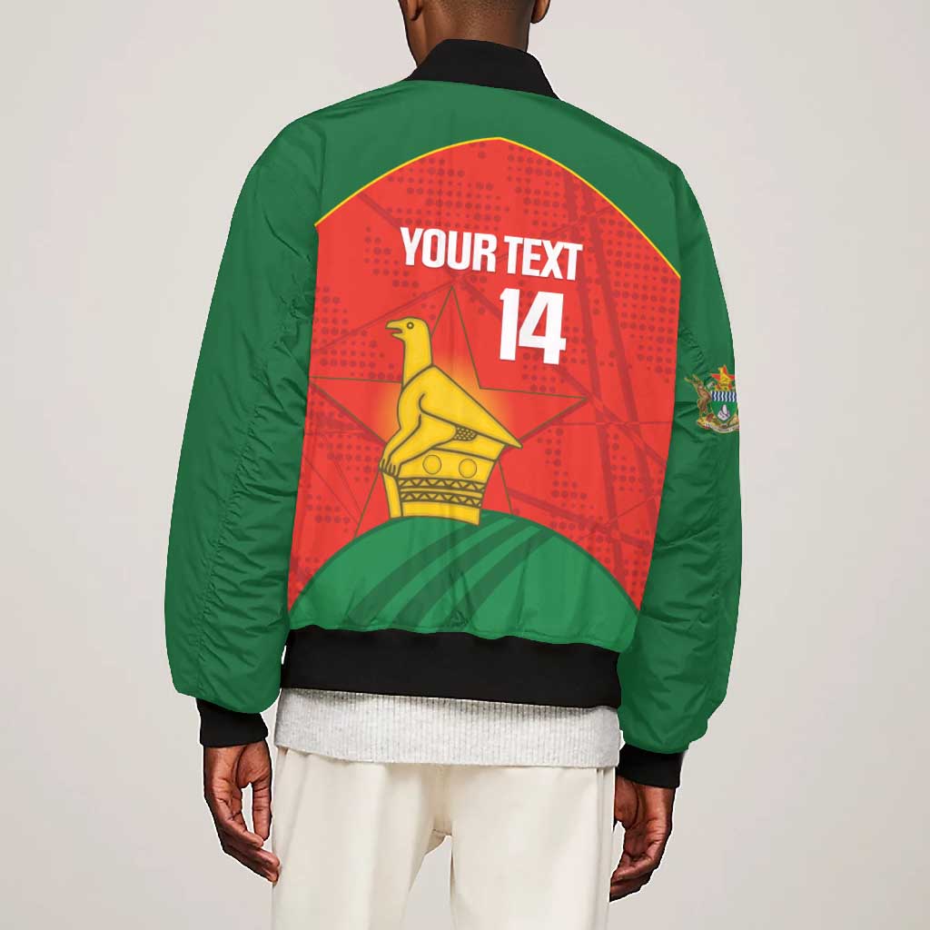 Afro Cricket Zimbabwe Custom Bomber Jacket Go Chevrons 2003 Color - African Pride