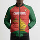 Custom Zimbabwe Cricket Bomber Puffer Jacket Go Chevrons 2003 Color Version