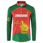 Custom Zimbabwe Cricket Button Sweatshirt Go Chevrons 2003 Color Version