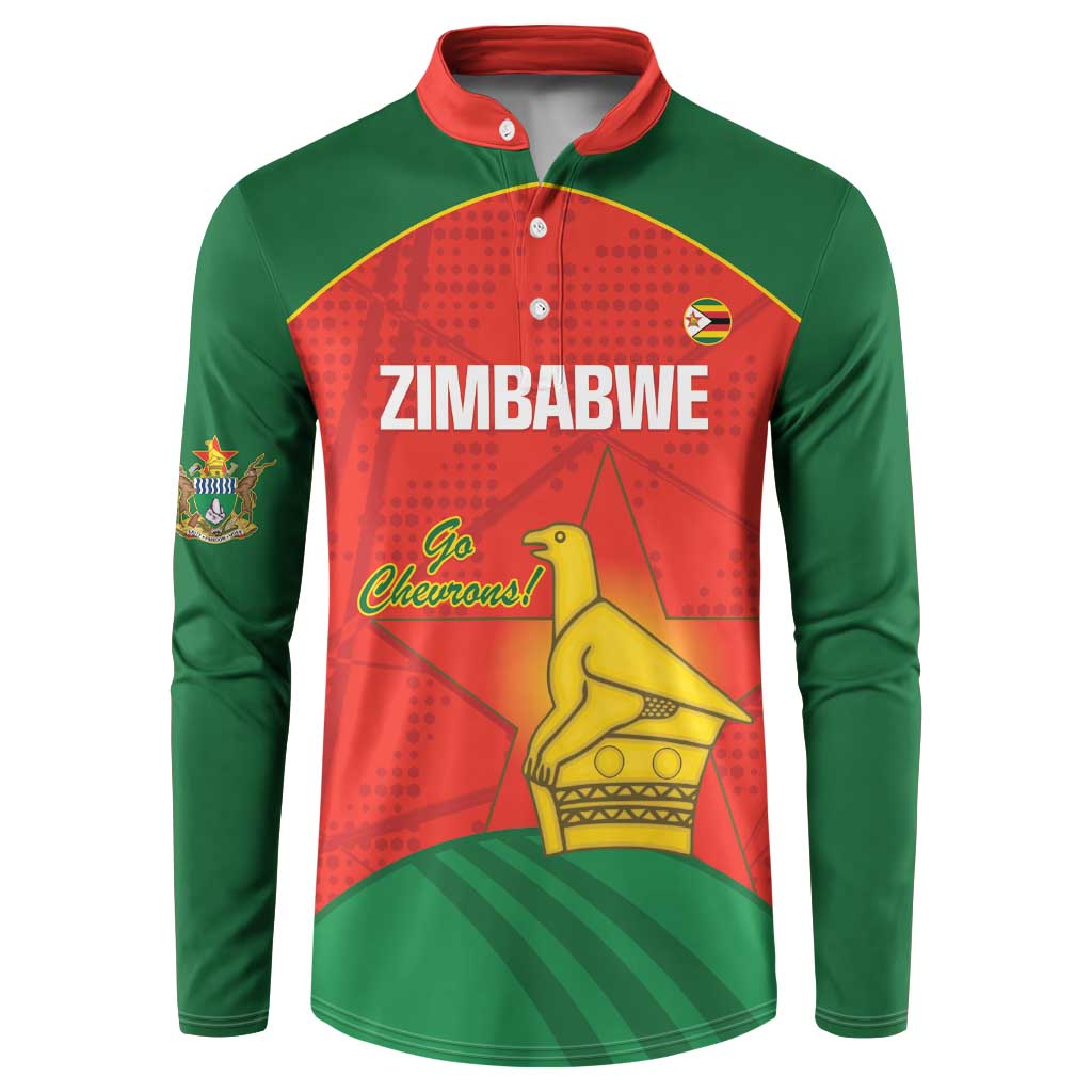 Custom Zimbabwe Cricket Button Sweatshirt Go Chevrons 2003 Color Version