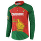 Custom Zimbabwe Cricket Button Sweatshirt Go Chevrons 2003 Color Version