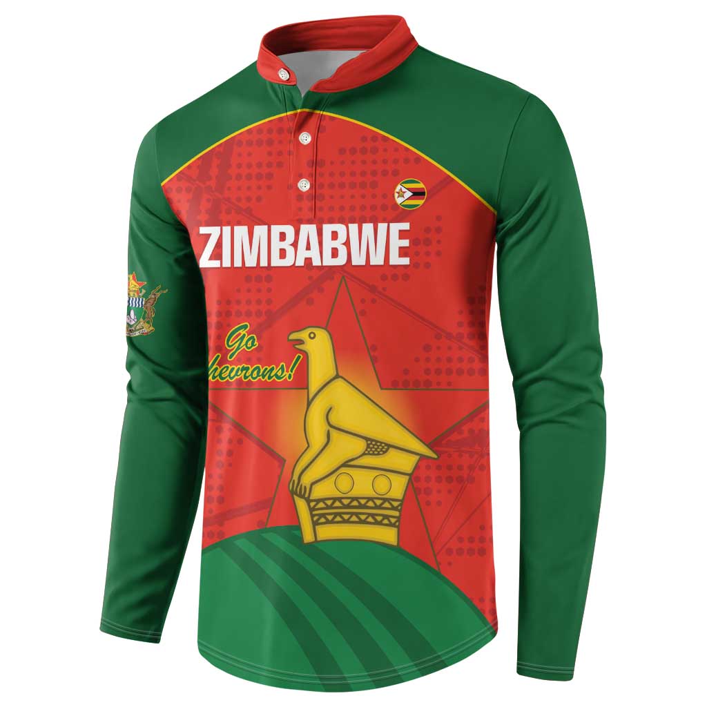Custom Zimbabwe Cricket Button Sweatshirt Go Chevrons 2003 Color Version