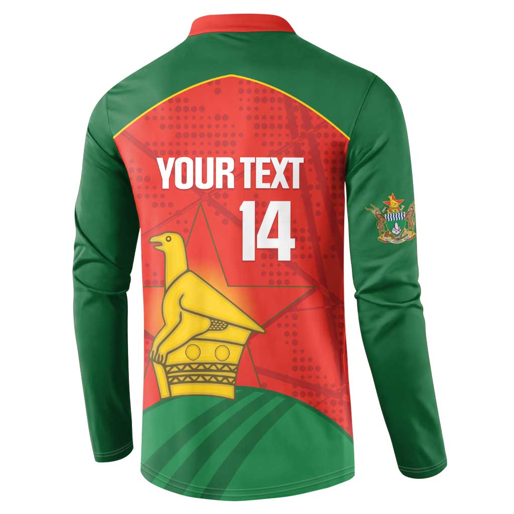 Custom Zimbabwe Cricket Button Sweatshirt Go Chevrons 2003 Color Version