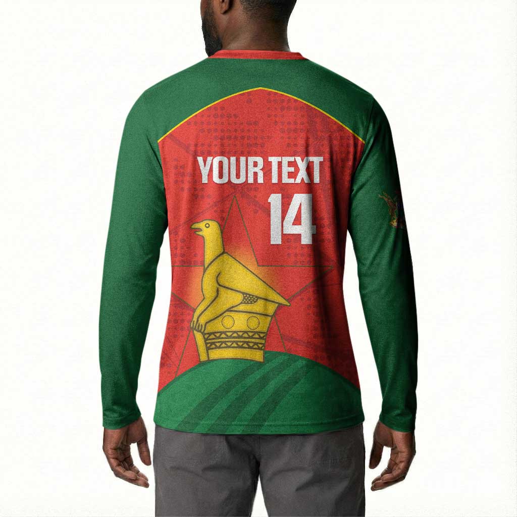 Custom Zimbabwe Cricket Button Sweatshirt Go Chevrons 2003 Color Version