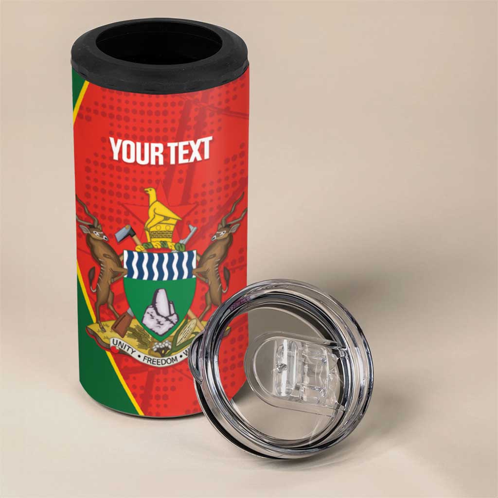 Afro Cricket Zimbabwe Custom 4 in 1 Can Cooler Tumbler Go Chevrons 2003 Color - African Pride