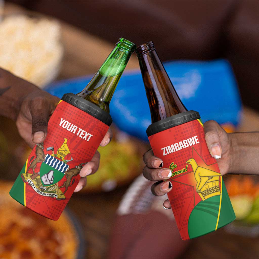 Afro Cricket Zimbabwe Custom 4 in 1 Can Cooler Tumbler Go Chevrons 2003 Color - African Pride
