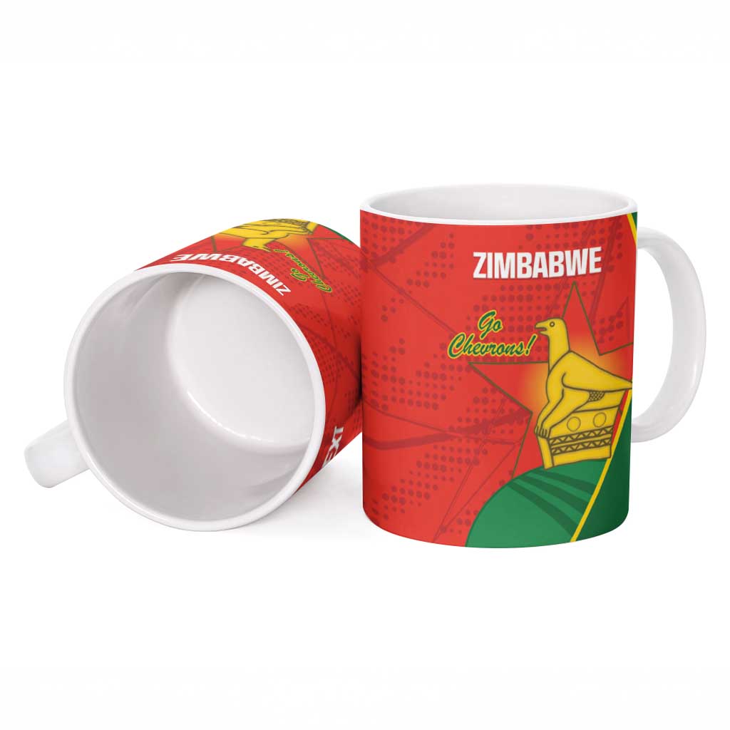 Custom Zimbabwe Cricket Ceramic Mug Go Chevrons 2003 Color Version