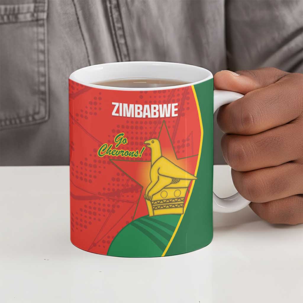 Custom Zimbabwe Cricket Ceramic Mug Go Chevrons 2003 Color Version