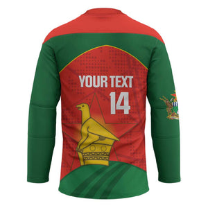 Custom Zimbabwe Cricket Hockey Jersey Go Chevrons 2003 Color Version
