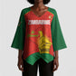 Custom Zimbabwe Cricket Kimono Sleeve Blouse Go Chevrons 2003 Color Version