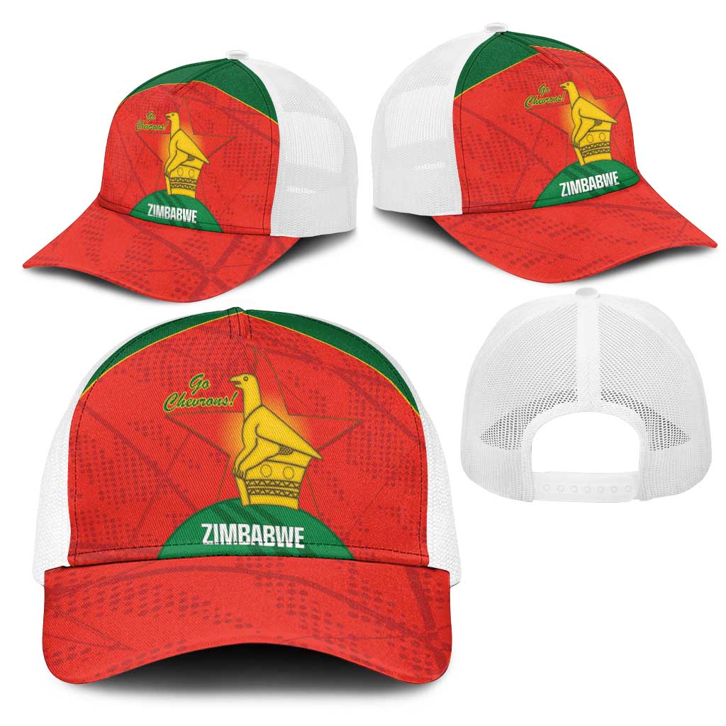 Zimbabwe Cricket Mesh Trucker Cap Go Chevrons 2003 Color Version - African Pride