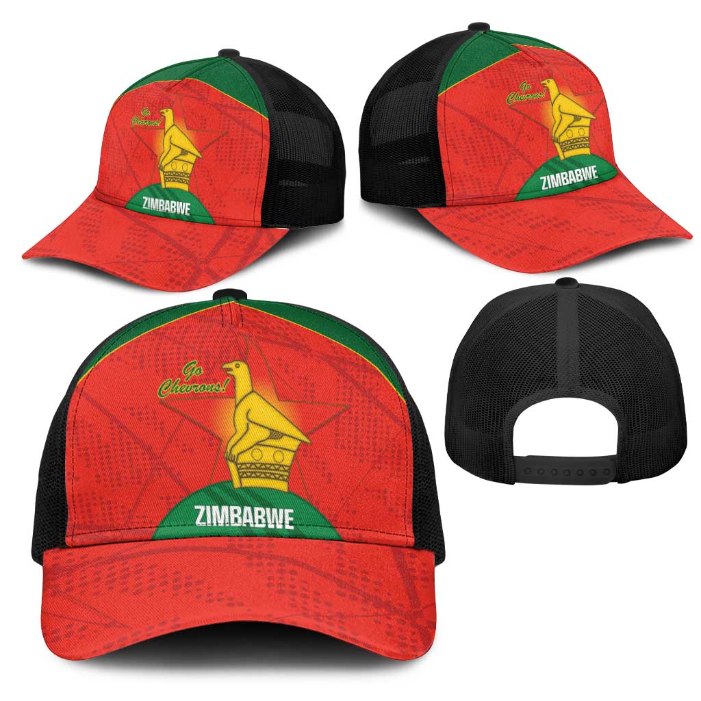 Zimbabwe Cricket Mesh Trucker Cap Go Chevrons 2003 Color Version - African Pride