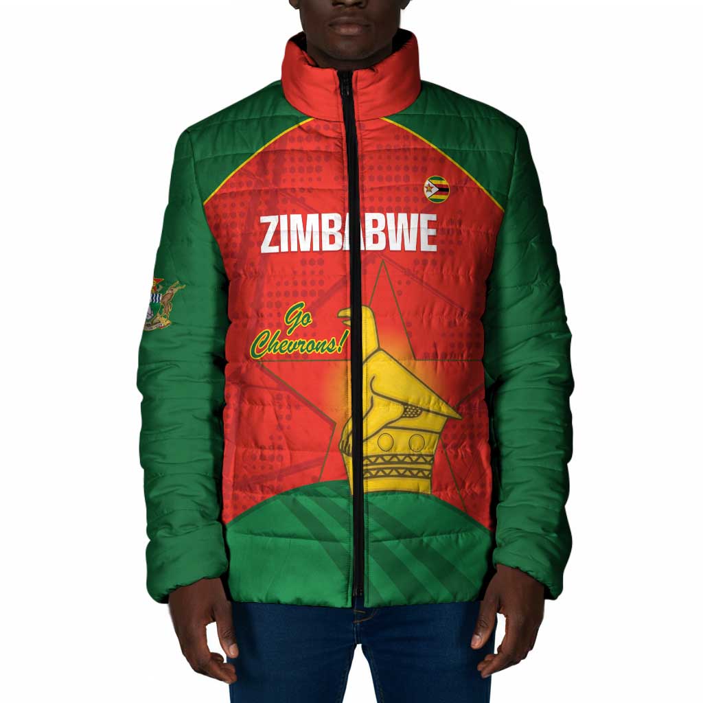 Custom Zimbabwe Cricket Padded Jacket Go Chevrons 2003 Color Version