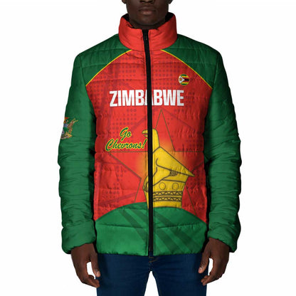 Custom Zimbabwe Cricket Padded Jacket Go Chevrons 2003 Color Version